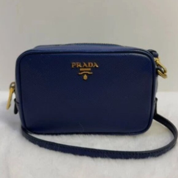 Prada Saffiano Navy Blue Leather Camera Crossbody Bag T_ZY0000177557 - Picture 1 of 16